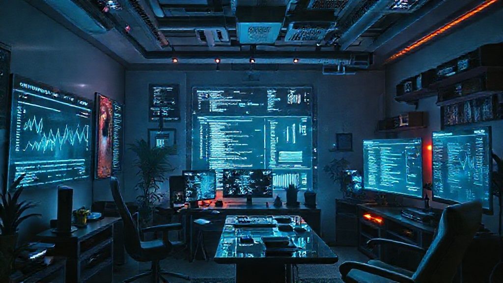 Professional working on AI Freelance Side Gigs with multiple monitors