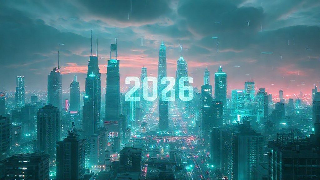 Futuristic holographic interface displaying Generative AI applications 2026